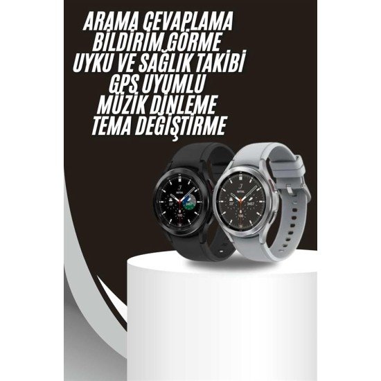 Akıllı Saat Bluetooth Bağlantılı Yuvarlak Ekran Plastik Kordonlu