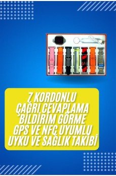Akıllı Saat Çağrı Cevaplayabilen Unısex 7 Kordonlu Müzik Dinleme