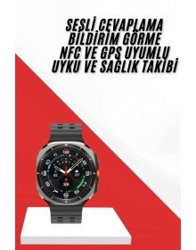 Akıllı Saat Müzik Dinleme Nabız Ölçer NFC ve GPS Uyumlu Sesli Asistan