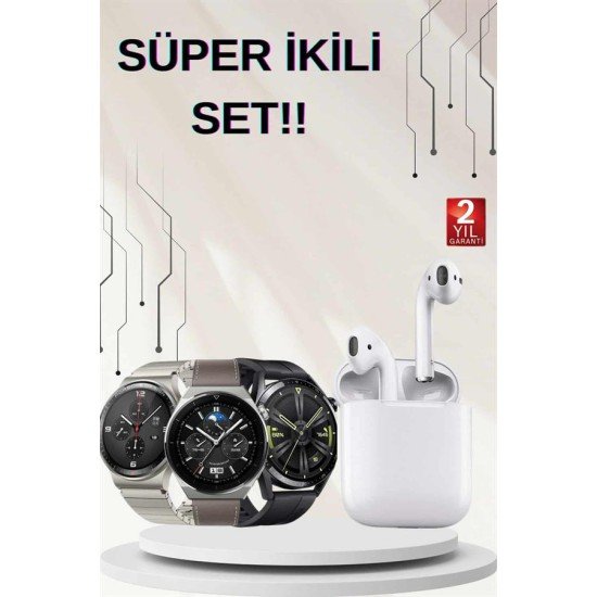 Akıllı Saat ve Kulaklık Seti Dokunmatik Ekran 5.0 Bluetooth Bağlantılı Sesli Görüşme