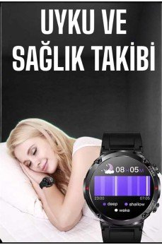 Akıllı Saat Yeni Nesil Bluetooth Bağlantılı Uyku ve Sağlık Takibi NFC ve GPS