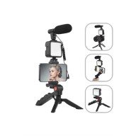 Akıllı Telefon Vlog Kiti Tripod Mini Mikrofonlu Telefon Tutucu