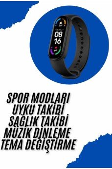 Akıllı Uyumlu Bileklik M6 Adımsayar Spor Modları Çağrı Görme Türkçe Menü