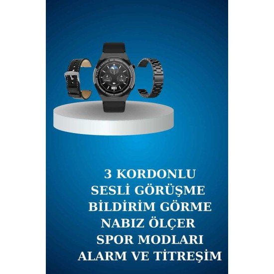 Alarm ve Titreşim Özellikli Akıllı Saat ve Mikrofonlu Kablolu Bluetooth Kulaklık 60 Saat