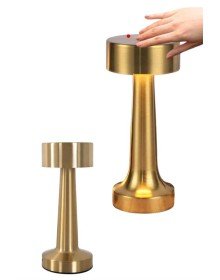 Altın Rengi Masa ve Gece Lambası Dokunmatik Şarjlı Masa Lambası