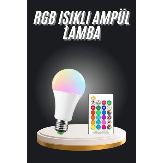Ambiyans Aydınlatma RGB Led Lamba Kumandalı Renk Değiştirebilen Ambiyans Aydınlatma RGB Led Lamba Kumandalı Renk Değiştirebilen