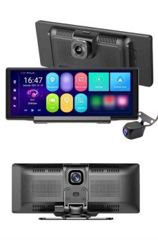 Android ve İOS Uyumlu Ön Arka Çift Kameralı Araç Ekranı Dokunmatik CarPlay