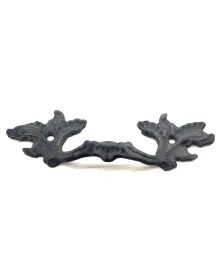 Antika Tarz Dekoratif Pirinç Çiçek Kapı Kulbu - 30x110 mm, Oksit