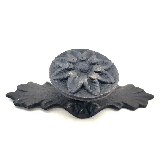 Antika Tarz Dekoratif Pirinç Çiçek Düğme - 29x70 mm, Oksit Antika Tarz Dekoratif Pirinç Çiçek Düğme - 29x70 mm, Oksit