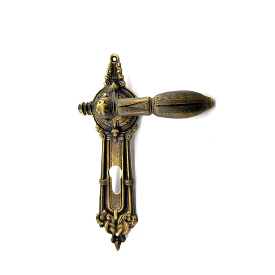 Antika Tarz Dekoratif Pirinç Şato Model Oda Kapı Kolu - 262x83 mm, Antik Antika Tarz Dekoratif Pirinç Şato Model Oda Kapı Kolu - 262x83 mm, Antik