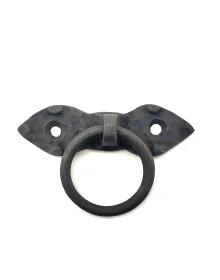 Antika Tarz Dekoratif Pirinç Yaprak Mobilya Kulbu, Kapı Kilit Halkası - 80 mm, Oksit