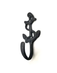 Antika Tarz Dekoratif Pirinç Halatlı, Çapa, Denizci, Gemici  Askı - 95x42mm,  Oksit