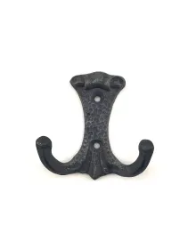 Antika Tarz Dekoratif Pirinç Anıt Çiftli Vestiyer Askı - 85x72 mm, Oksit