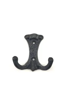 Antika Tarz Dekoratif Pirinç Anıt Çiftli Vestiyer Askı - 85x72 mm, Oksit