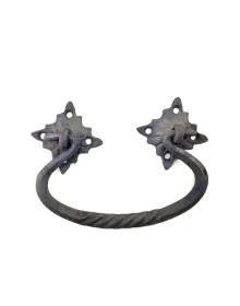 Antika Tarz Dekoratif Pirinç Kazan Kulbu - 90x130 mm, Oksit