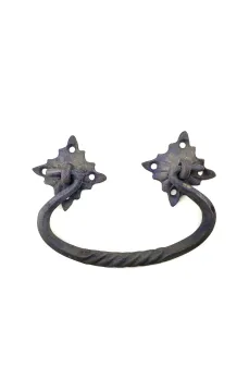 Antika Tarz Dekoratif Pirinç Kazan Kulbu - 90x130 mm, Oksit