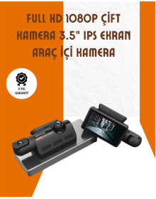 Araç İçi ve Ön Kameralı 3 İnç IPS Ekranlı Full HD Güvenlik Kamerası