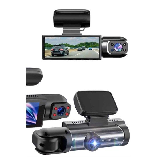 Araç Kamerası Black Box Çift Kameralı Ekranlı Full HD Sürüş Kamerası Araç Kamerası Black Box Çift Kameralı Ekranlı Full HD Sürüş Kamerası