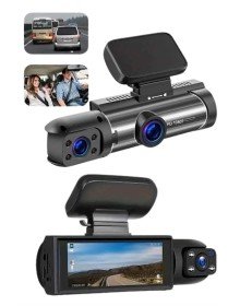 Araç Kamerası Black Box Çift Kameralı Ekranlı Full HD Sürüş Kamerası