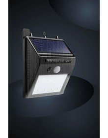 Bahçe Aydınlatma Sensörlü Güneş Enerjili Duvar Lambası 40 Led Işık