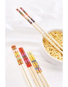 Bambu Chopstick Çubuk Yemek Çubuğu Yıkanabilir Tekrar Kullanılabilir (3 Çift- 6 Adet )