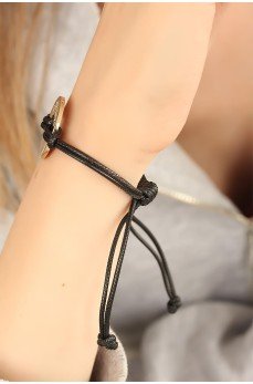 LUCKY (Şanslı) Siyah Deri İpli Unisex Mood Bileklik LUCKY (Şanslı) Siyah Deri İpli Unisex Mood Bileklik