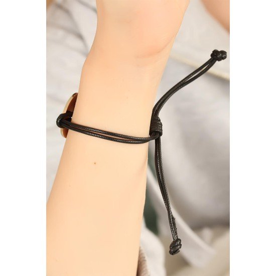 LOVE (Aşık) Siyah Deri İpli Unisex Mood Bileklik LOVE (Aşık) Siyah Deri İpli Unisex Mood Bileklik