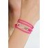 Fuşya Renk Gümüş Metal Kancalı Bayan Çoklu Bileklik