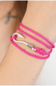 Fuşya Renk Gümüş Metal Kancalı Bayan Çoklu Bileklik Fuşya Renk Gümüş Metal Kancalı Bayan Çoklu Bileklik