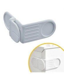 Bebek Çocuk Güvenlik Çekmece ve Dolap İçin Kendiliğinde Yapışkanlı Vidasız Köşe Kapak Kilidi x 2 Adet