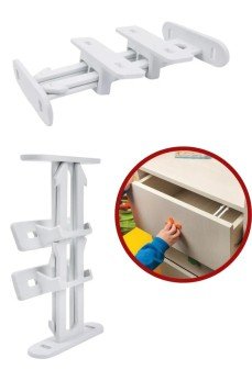 Bebek Çocuk Koruma Kilidi - Dolap Çekmece Kilidi Sürgülü Kilit