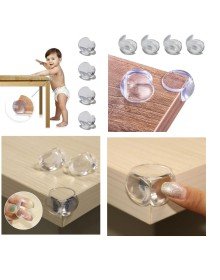 Bebek Çocuk Yumuşak ve Esnek Dairesel Şeffaf Yapışkanlı Güvenlik Köşe Koruyucu (8 Adet)