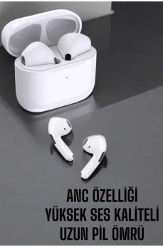 Beyaz Yeni Nesil Pro Bluetooth Kulaklık Yüksek Ses Kaliteli ANC Özelliği