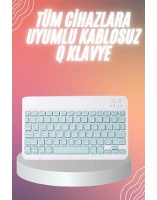 Bluetooh Wıreless Keyboard Siyah Q Klavye İOS Ipad Android Windows Uyumlu