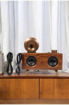 Bluetooth Hoparlör Ahşap Klasik Retro Gramofon Bluetooth Müzik Kutusu