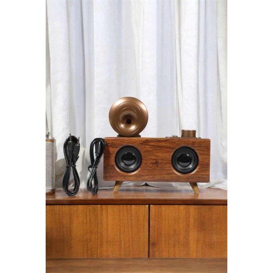 Bluetooth Hoparlör Ahşap Klasik Retro Gramofon Bluetooth Müzik Kutusu Bluetooth Hoparlör Ahşap Klasik Retro Gramofon Bluetooth Müzik Kutusu