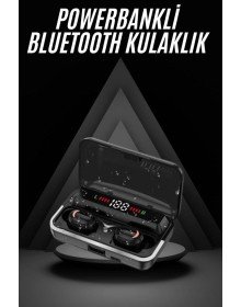 Bluetooth Kulaklık Dijital Şarj Göstergeli Powerbankli Bass Özellikli Kablosuz Kulakiçi 5.1 Mikrofonlu