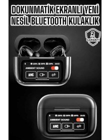 Bluetooth Kulaklık Kablosuz Ekranlı ANC/ENC Destekli Dokunmatik