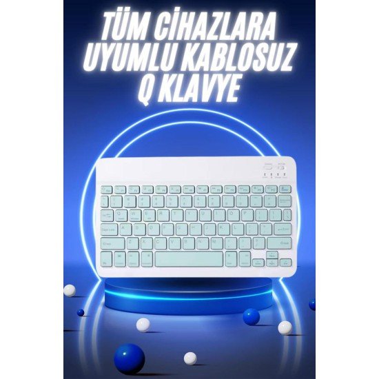 Bluetooth Şarj Edilebilir Mini Q Klavye Kablosuz Taşınabilir Bluetooth Şarj Edilebilir Mini Q Klavye Kablosuz Taşınabilir