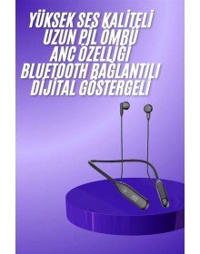 Boyun Bantlı Kablolu Yüksek Ses Kaliteli Bluetooth Kulaklık Uzun Pil Ömrü