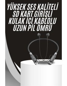 Boyun Bantlı Kulak İçi Kablolu Yüksek Ses Kaliteli Bluetooth Kulaklık