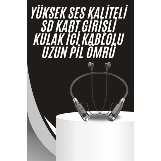Boyun Bantlı Kulak İçi Kablolu Yüksek Ses Kaliteli Bluetooth Kulaklık