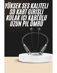 Boyun Bantlı SD Kart Girişli Yüksek Perfomanslı Bluetooth Kulaklık