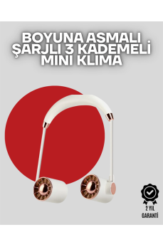 Boyuna Asılan Taşınabilir Küçük Fan | Turbo Motor, 5 Kanat, Katlanabilir Gövde