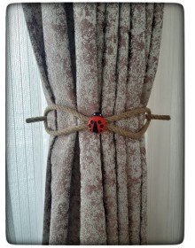 Braçol Kanat Perde Tokası Tül Perde Tutucu Perde Süs Uğur Böceği İle Uğur Gelsin