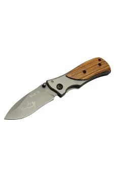 Buck Family X35 Kahverengi Kamp Çakı 15cm- Manuel, Kemerlikli, Ahşap Sap Buck Family X35 Kahverengi Kamp Çakı 15cm- Manuel, Kemerlikli, Ahşap Sap