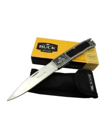 Buck Knives BK-001BRV Kamp Çakı 23 cm - Metal İşlemeli Sap, Kılıflı