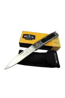 Buck Knives BK-001BRV Kamp Çakı 23 cm - Metal İşlemeli Sap, Kılıflı Buck Knives BK-001BRV Kamp Çakı 23 cm - Metal İşlemeli Sap, Kılıflı