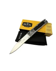 Buck Knives BK-001BRV Kamp Çakı 23 cm - Metal; Kauçuk İşlemeli Sap, Kılıflı