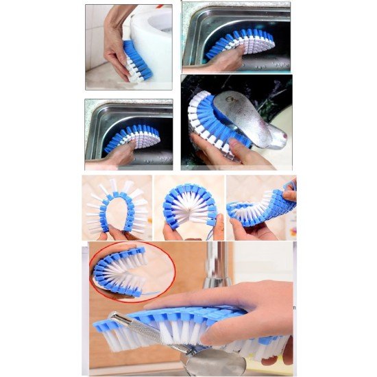Bükülebilir Esnek Kenar Köşe Lavabo Temizleme Fırçası Banyo Mutfak Fırçası Bükülebilir Esnek Kenar Köşe Lavabo Temizleme Fırçası Banyo Mutfak Fırçası